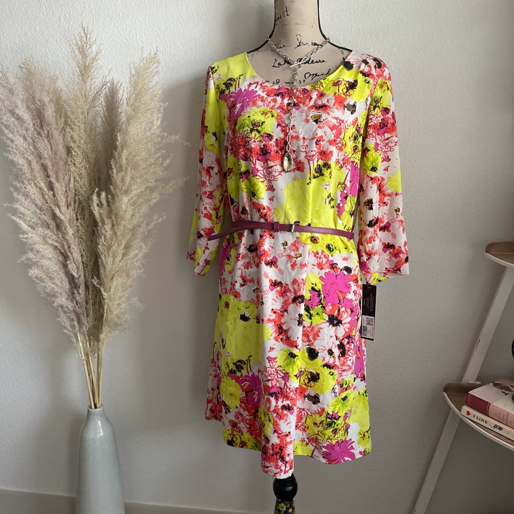 Daisy Fuentes Floral Career Dress Large